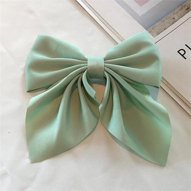 Ladies Hair Pin Elegant Solid Color Big Bow Hair Clip Women Student Uniform Suit