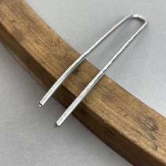 Metal Extra Sturdy Hair Pin, Fork, Stick, Solid Textured Stainless Steel