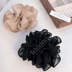 Black Large Chiffon Claw Clip Hair Bow Clips and Barrettes Hair Accessories