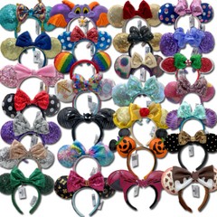 Disney.Parks Mickey Magical Bow Loungefly Minnie Mouse Ears Bow Sequins Headband