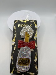 Piper K Pop Champagne Hair Clip Rhinestones Pearls SO PRETTY SEE ALL