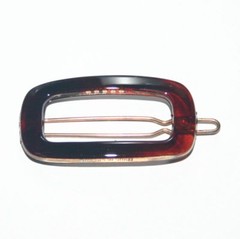 Vintage Barrette Small Hair Clip Rounded Rectangle Square Shape Made in France