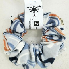 Handmade Women’s Scrunchies size Large Gray Allover Print Snuggle Flannel New
