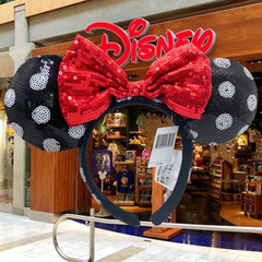 Black White Polka Dot Red Disney` Parks Headband Minnie Mouse Ears XMAS Resort