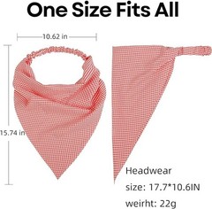 8 Pcs Hair Scarf Headband For Women Girls Non Slip Elastic Boho Plaid Printed