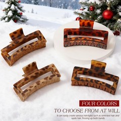 4 PCS 5 Inch Extra Large Claw Clip for Women, 4 Count (Pack of 1), Tortoise-A