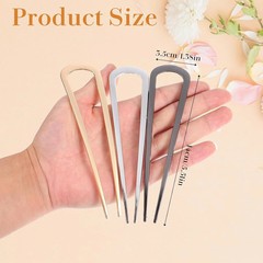 3PCS Metal French Hair Pin-5.5″, Elegant & Durable U Shaped Hair Pins for Wom…