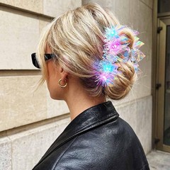Fashey Light Up Hair Claw Clips LED Laser 1 Count (Pack of 1), gold
