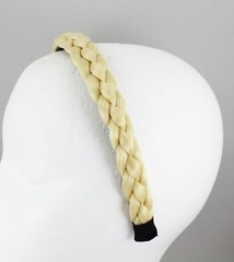 Light Blonde braid faux hair headband braided plaits 3/4″ wide band accessory