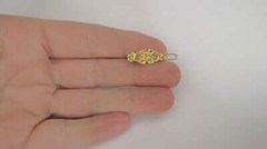 Two tiny small gold or silver filigree metal hair clip barrettes fine thin hair