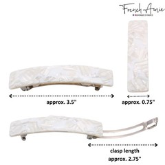 French Amie Oblong 3 1/2″ Celluloid Handmade Automatic Hair Barrette for Women