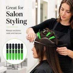 6 Salon Beak Hair Clips Alligator Sectioning Clamps for Styling Blow Dry Curling