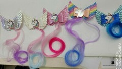 Unicorn ponytail hair clip – extension hair – choose your color