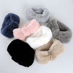 Women’s Winter Cold Weather Headband Rex Rabbit Fur Elastic Headwarmer Hairband