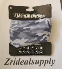 HER Accessories Multi Use Wraps BLUEISH GRAY Camo Pattern