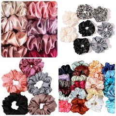 25 Pack Multi-Color Variety of Colors and Patterns Scrunchies Hair Bands