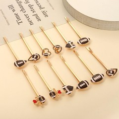 6/8 Pairs Game Day Hair Clips for Women Football Baseball Hairpins Gold