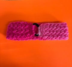 Purple Blue Pink Red Knit Handmade Button Headband Women Teens Solid Casual