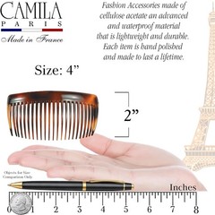 Paris AD66/2 French Side Comb Large Curved Tortoiseshell Hair Combs for Women