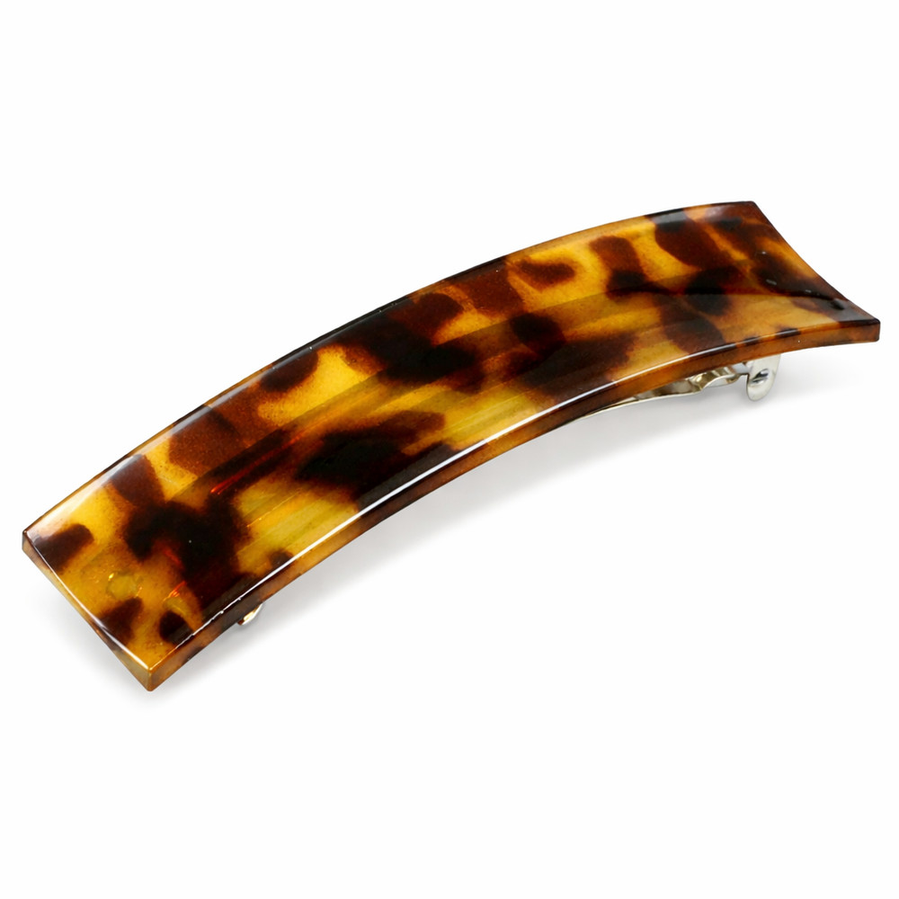 Parcelona French Large Rectangular Barrette 4″ Pony Hair Clip for Women & Girls