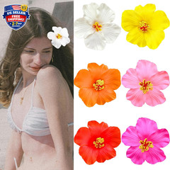 6 Pack Hawaiian Flower Hair Clips for Women – Tropical Hibiscus, Plumeria & Orch