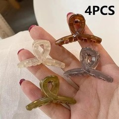 4Pcs Mini Cute Claw Clip Small Girl Hair Claw Semi Transparent Bangs Side Clip S