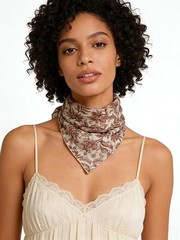 Retro Style #1 Brown Large Cotton Blend Hair Bandana Headband Head Wrap Neck