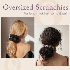 Silk Scrunchies Oversized 100% Mulberry: Large 1 Count (Pack of 2) Floral 31
