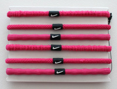 Nike Flex Hair Ties 6 Pack Ribbed Adult Ponytail Holder Vivid Pink/White/Black