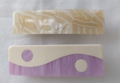 BARRETTES Set of 2 Lucite Hair Clip Accessories