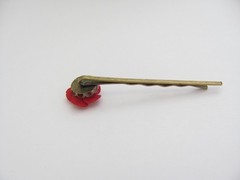 Flower Bobby Pin Vintage Hibiscus Flower Antique Brass Party Hawaiian Gift