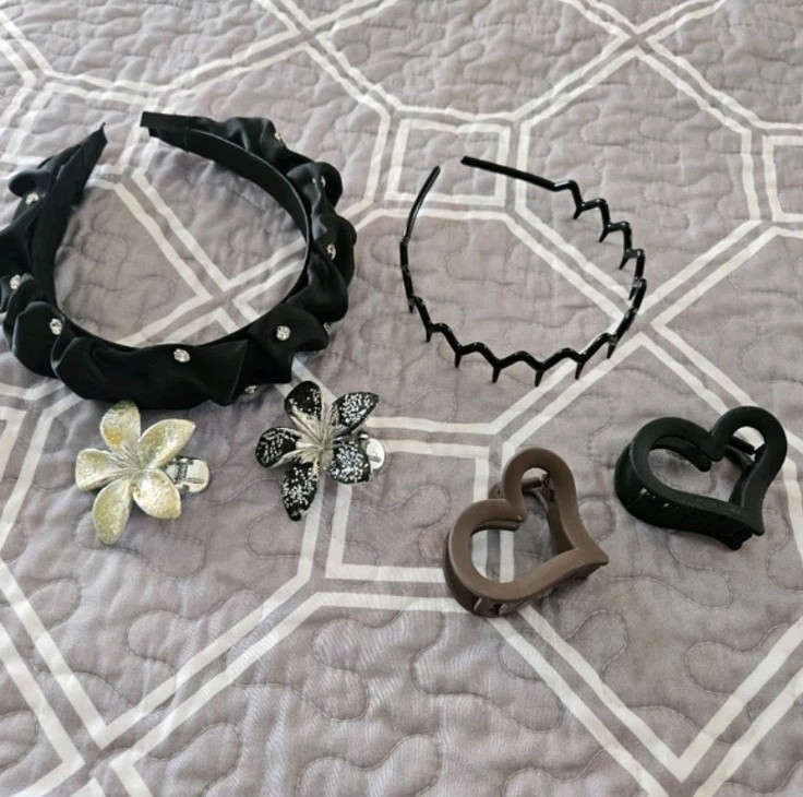Women’s Headbands & Hair Clips Set Plastic Metal Fabric Rhinestone Flower Heart