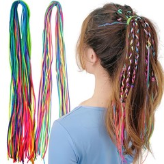 50 PCS Colorful Hair Wrap String Braiding Ties Rope Band Rainbow Yarn Decor