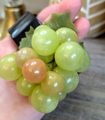 Vintage Style Neiman Marcus Grape Hair Clip Wrap Black Acrylic Fruit Cluster