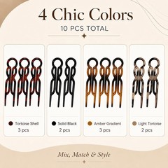 10 Pcs French Hair Clips for Women, Elegant 1 Count (Pack of 10), Multicolor