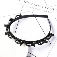 Double Layer Braided Hairbands Plastic Knitting Headband Women Pearl Accessories