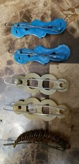 Vintage 1950’s Hair Clip Barrette Lot Of 5 Blue Cream Brown