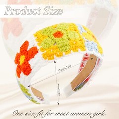 Crochet Headband for Women Knitted Hippie Head Bands Scarf for Women 70s Hair…