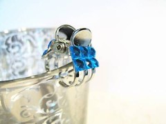Tiny mini silver metal hair claw clip with rhinestones your color choice (set