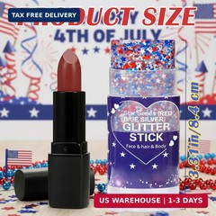 Red White Blue Hair Glitter Stick,4th of July Patriotic America Flag Star Face B