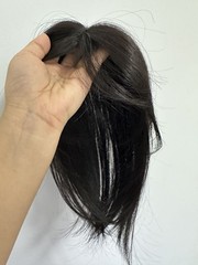 3.5×4.3″Seamless Front Lace Heat Resistant Synthetic Hair Topper Clip in 16″