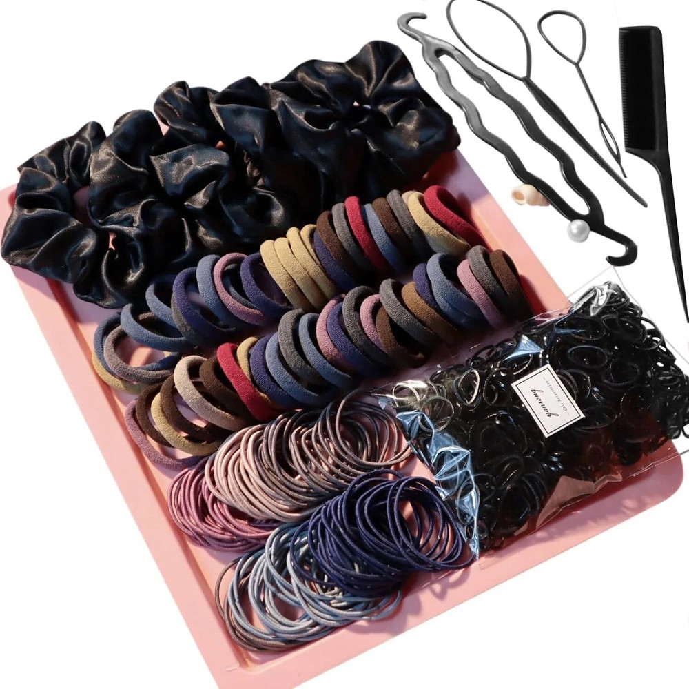 755PCS Hair Accessories for Woman Set Seamless Ponytail Holders