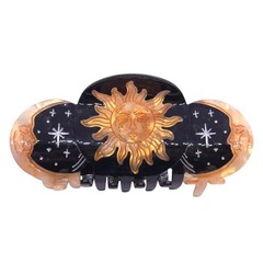 Fantasy Gold Sun Hair Clips,Novelty Acetate 1 Count (Pack of 1), Boho