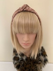 Mauve floral top knot headband rockabilly pin up girl retro vintage ladies women