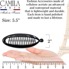 Paris NV136 French Large Banana Clip Hair Comb, 5.5 Inch Strong Hold Interloc…