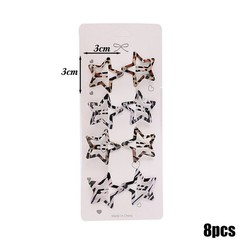 Ins Retro Leopard Print Pentagram BB Hair Clip Women’s Side Printed Hair Clips Z