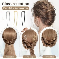 3PCS French Hair Pins,Metal French Hair Pins for ,U-shaped French Pins,Elegan…