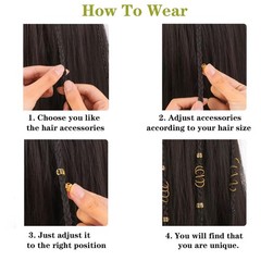 Tuefuzy 110 Pcs Gold Hair Jewelry for Braids and Dreadlocks – Metal Rings, Cu…