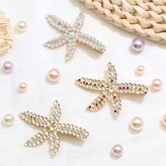 VENOFEN Starfish Rhinestone Hair Clips – 3PCS 1 Count (Pack of 3), Gold