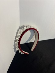 Luxury velvet headband with pearls